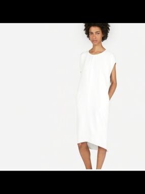 Everlane GoWeave Cocoon White Relaxed Midi Shift Dress